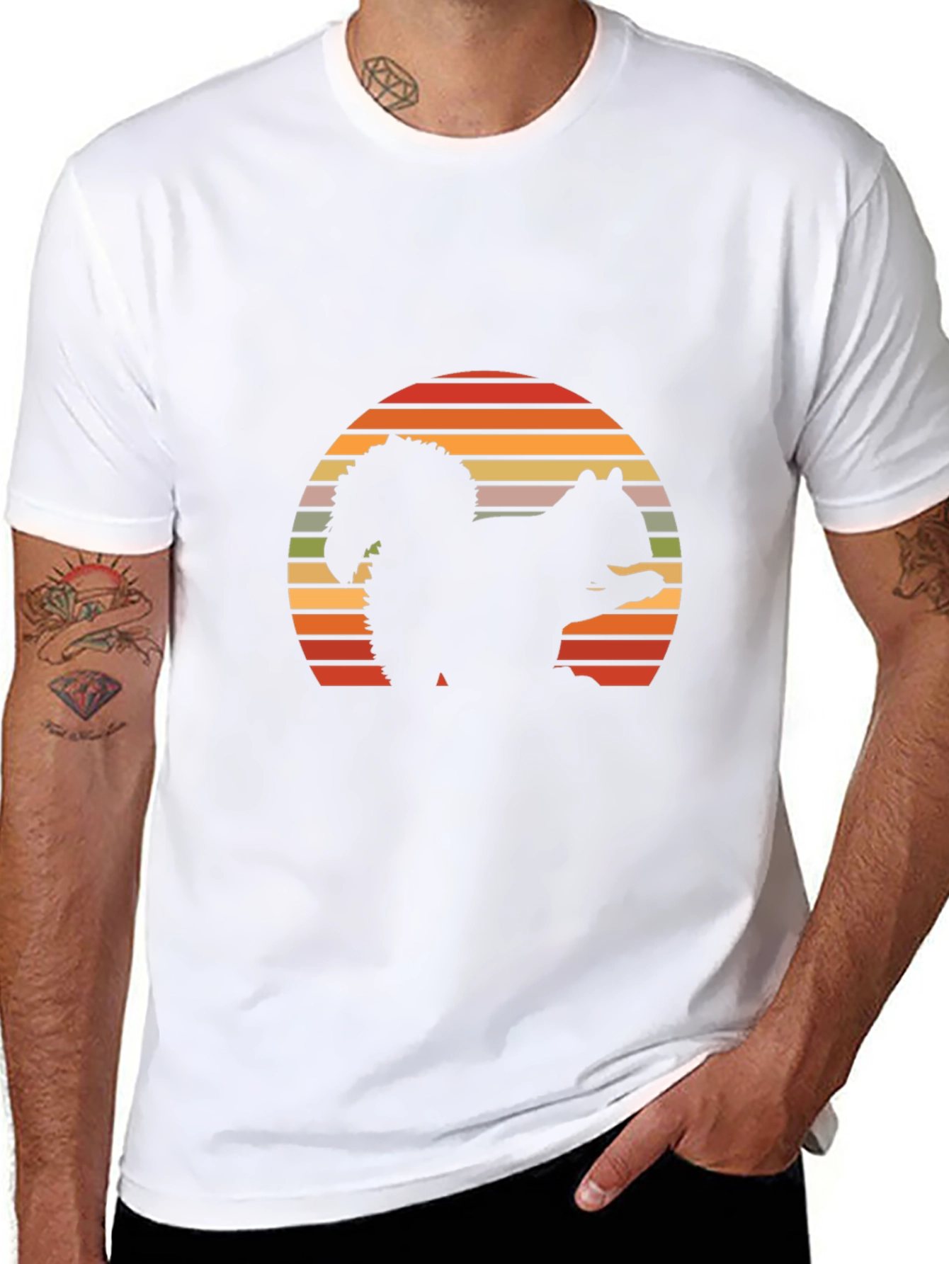 Retro Squirrel Sunset T-Shirt - Nature Lover Tee