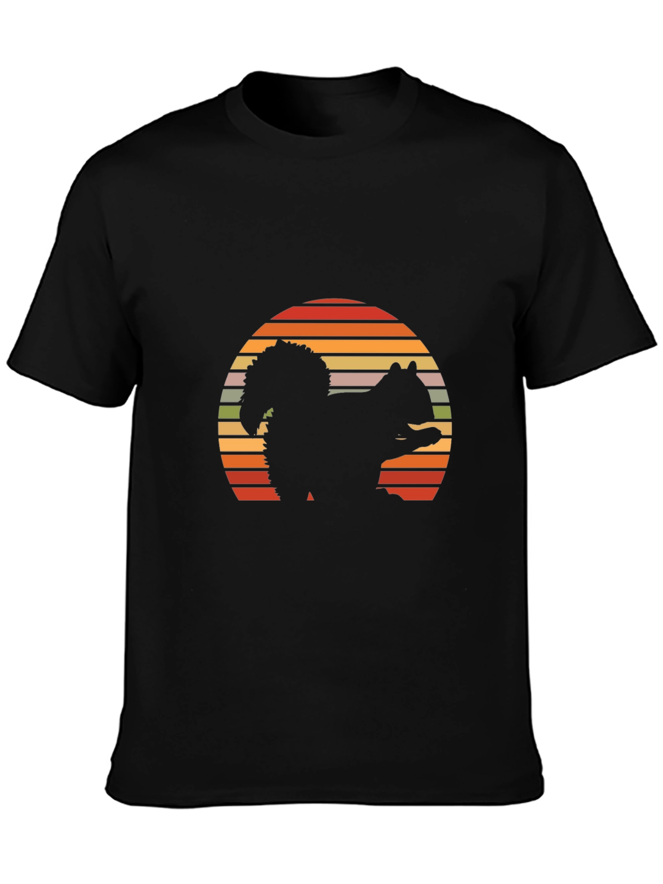 Retro Squirrel Sunset T-Shirt - Nature Lover Tee