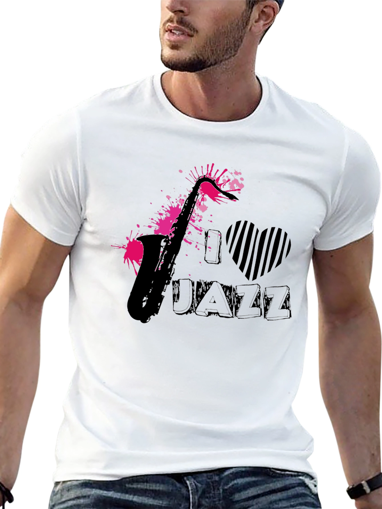 I Love Jazz Graphic T-Shirt - Black