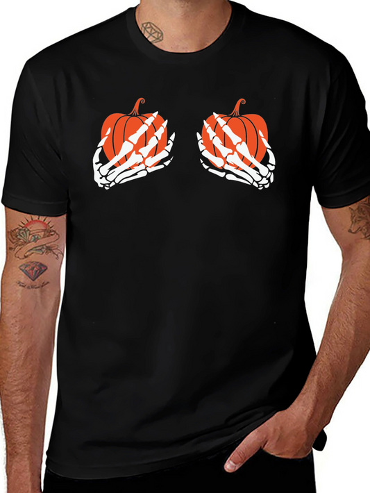 Pumpkin Skeleton Hands Halloween T-Shirt