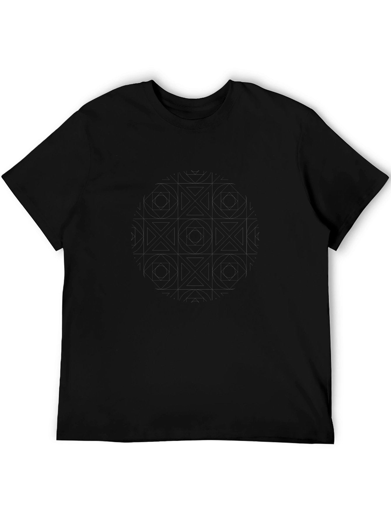 Mens Solid Black Casual T-Shirt