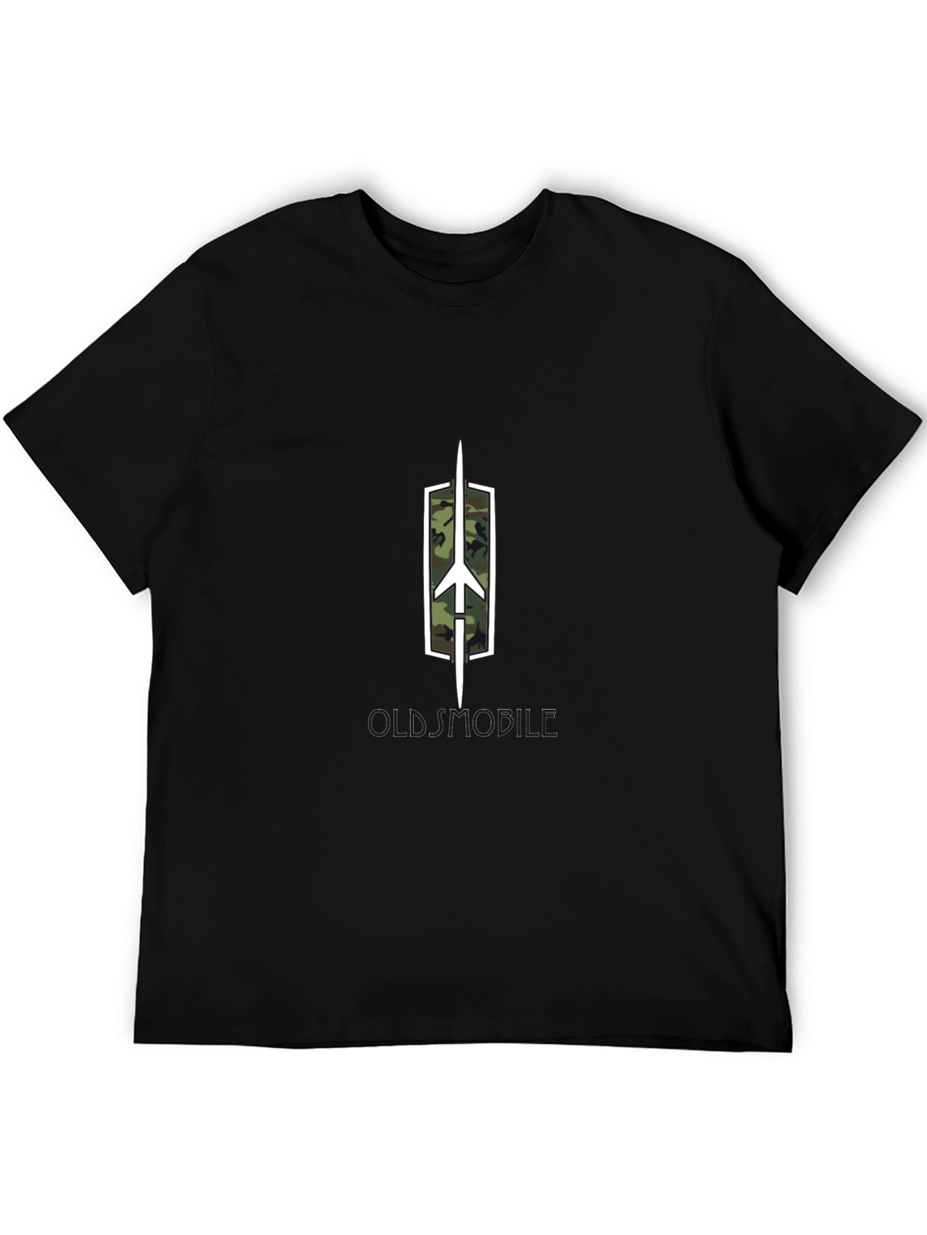 Oldsmobile Logo Camo Fill Black T-Shirt