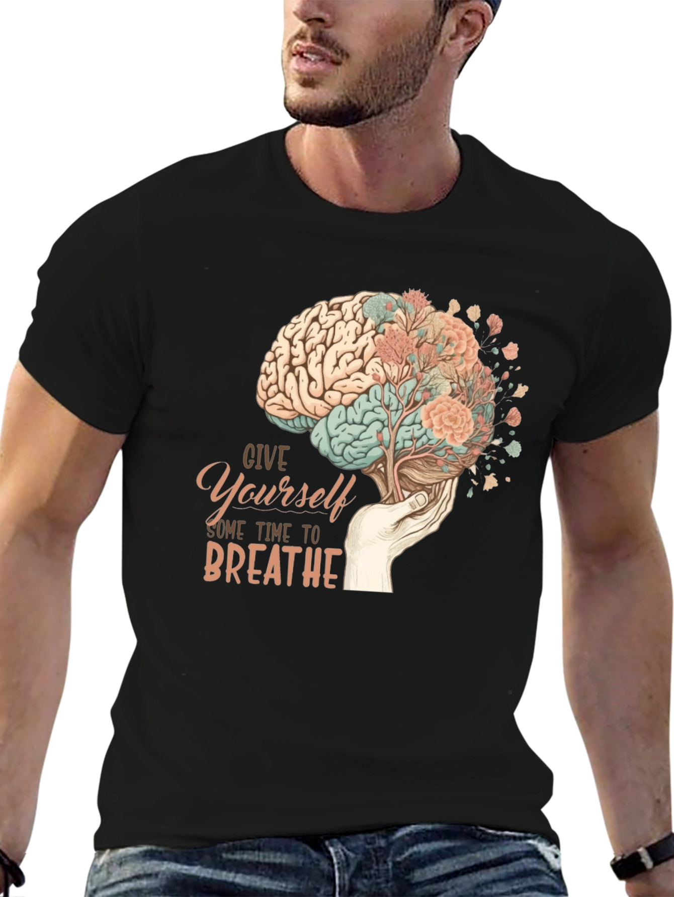 Brain & Bloom Graphic Tee - Mental Wellness Shirt