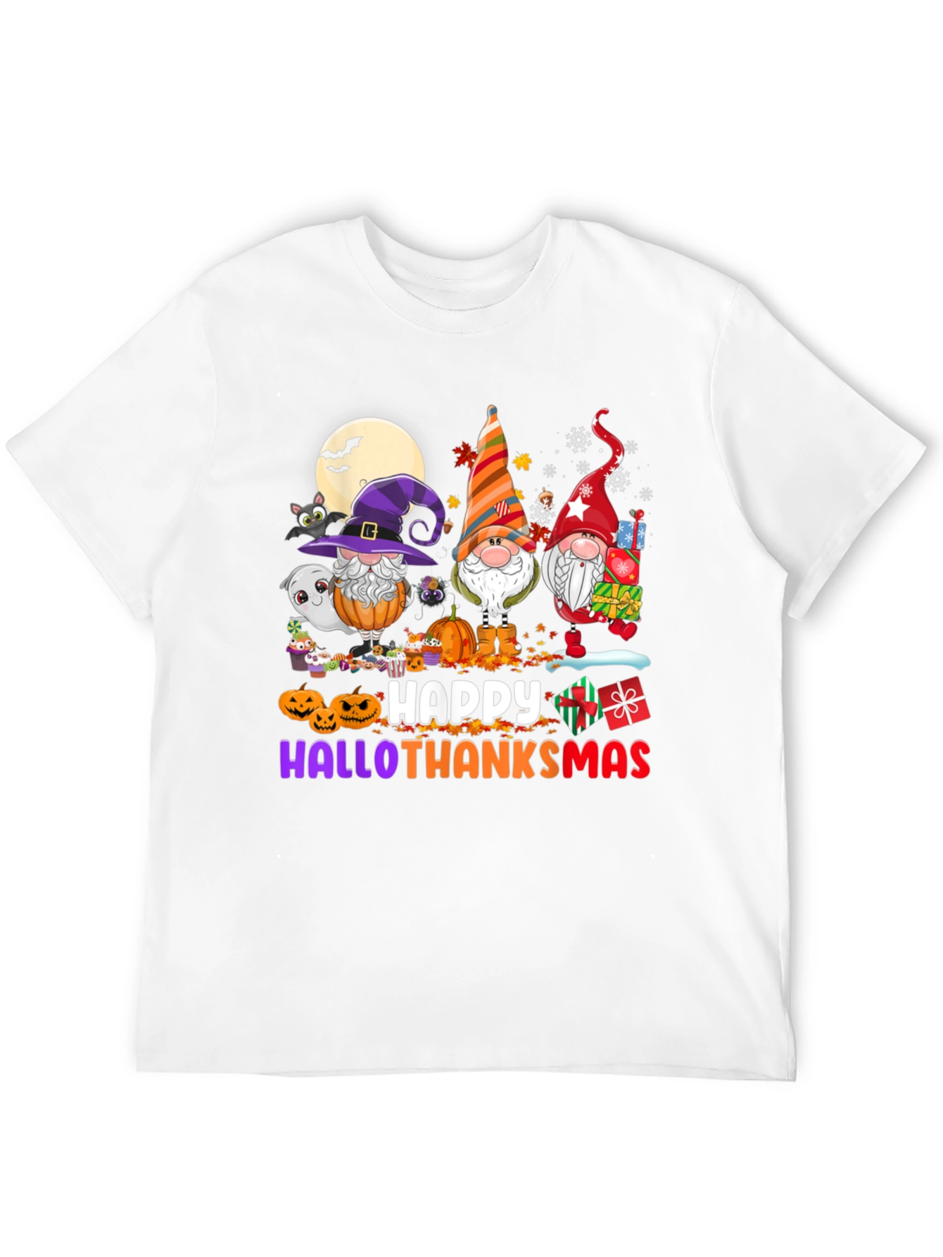 HalloThanksMas Gnomes T-Shirt