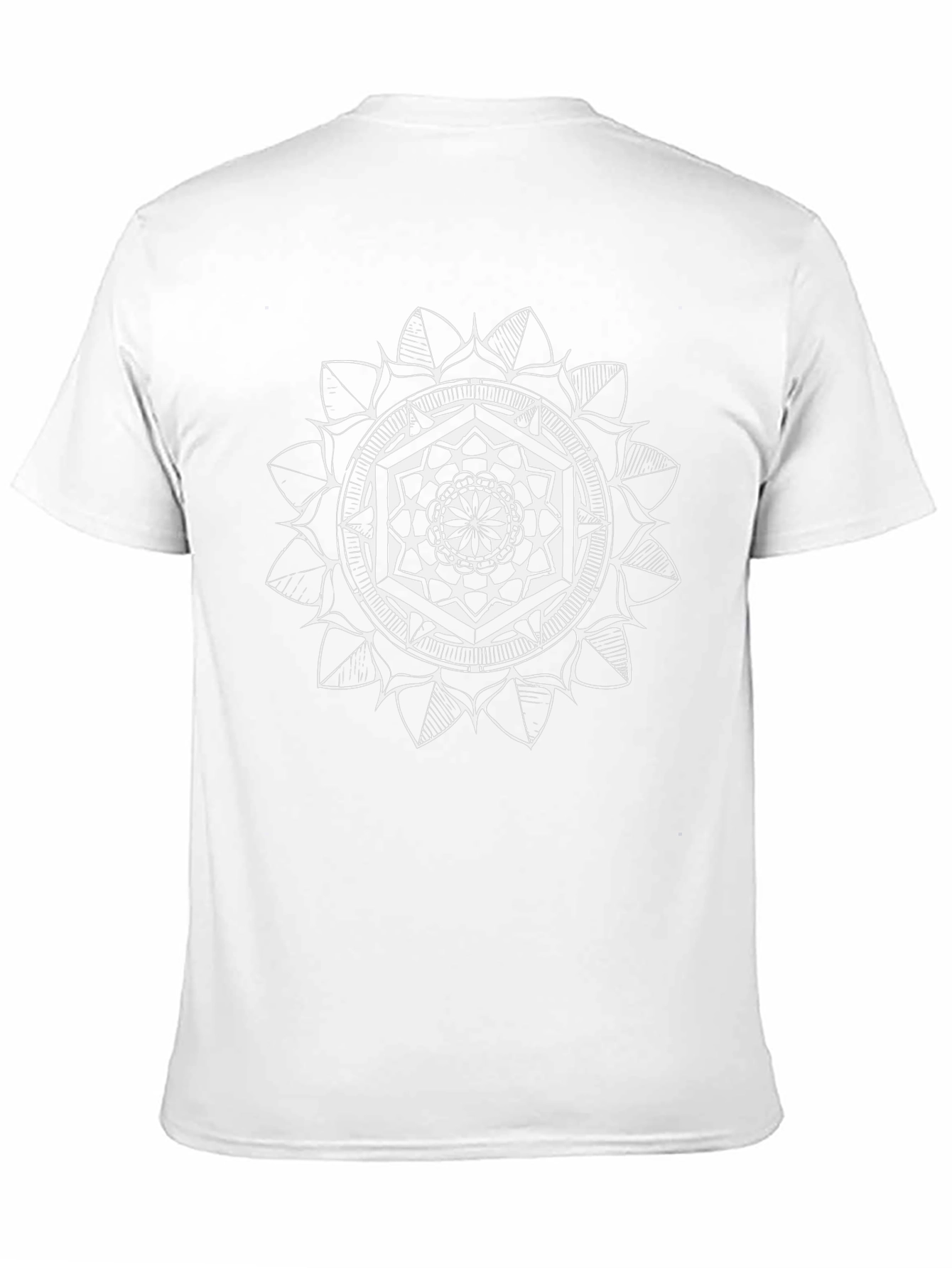 Geometric Mandala Graphic Tee - Black
