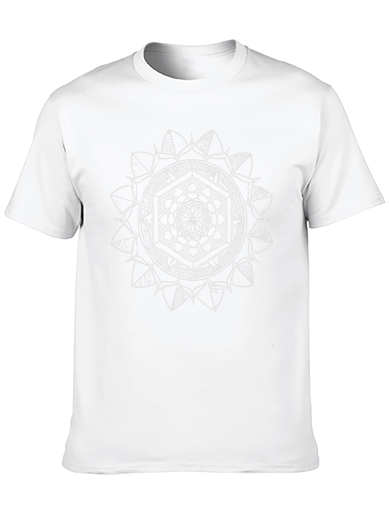 Geometric Mandala Graphic Tee - Black