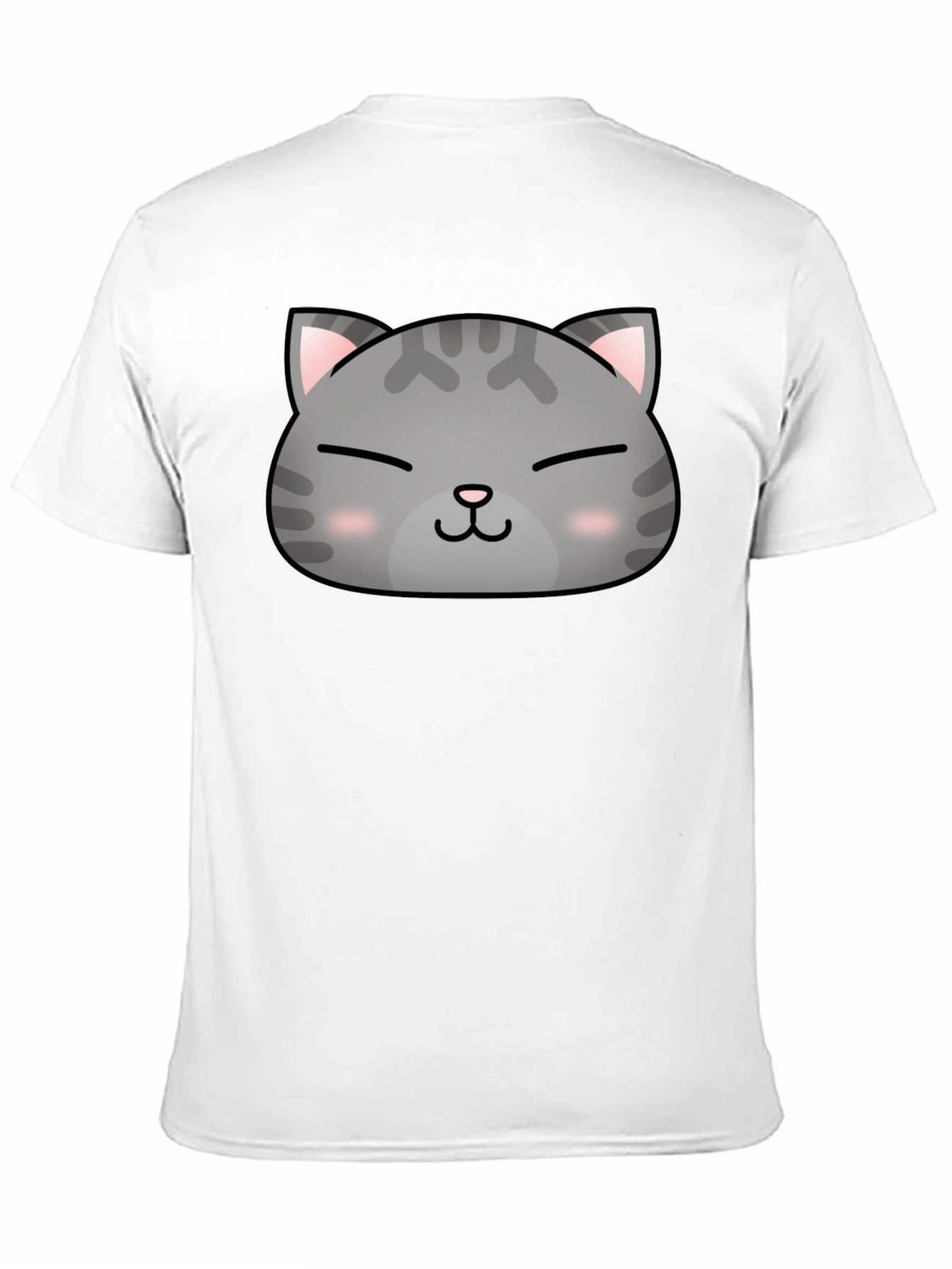 Cute Cat Face Graphic Print Black T-Shirt