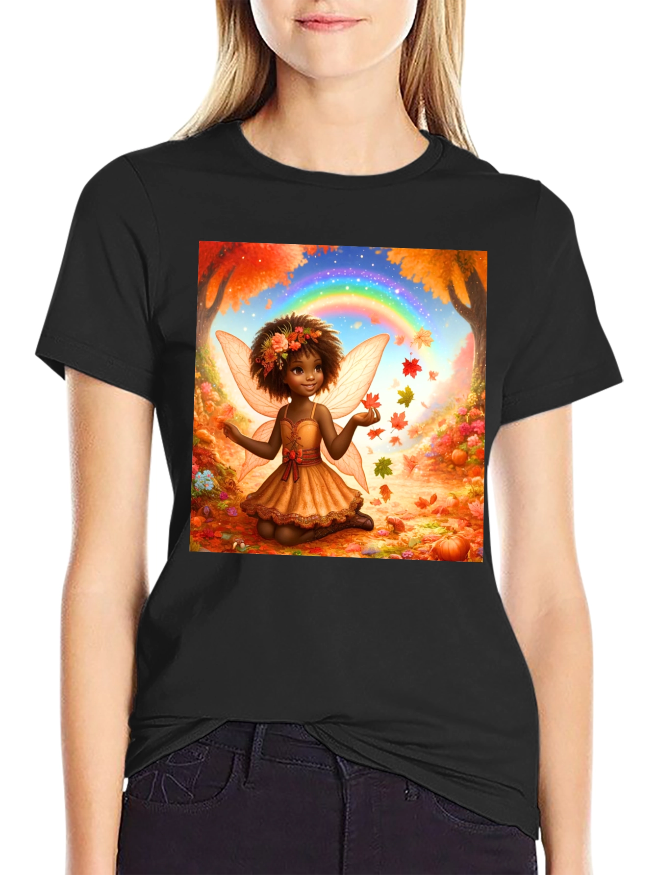 Autumn Fairy T-Shirt - Whimsical Fall Design