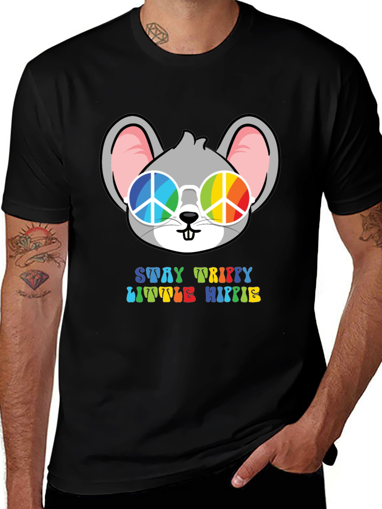 Stay Trippy Little Hippie Mouse T-Shirt