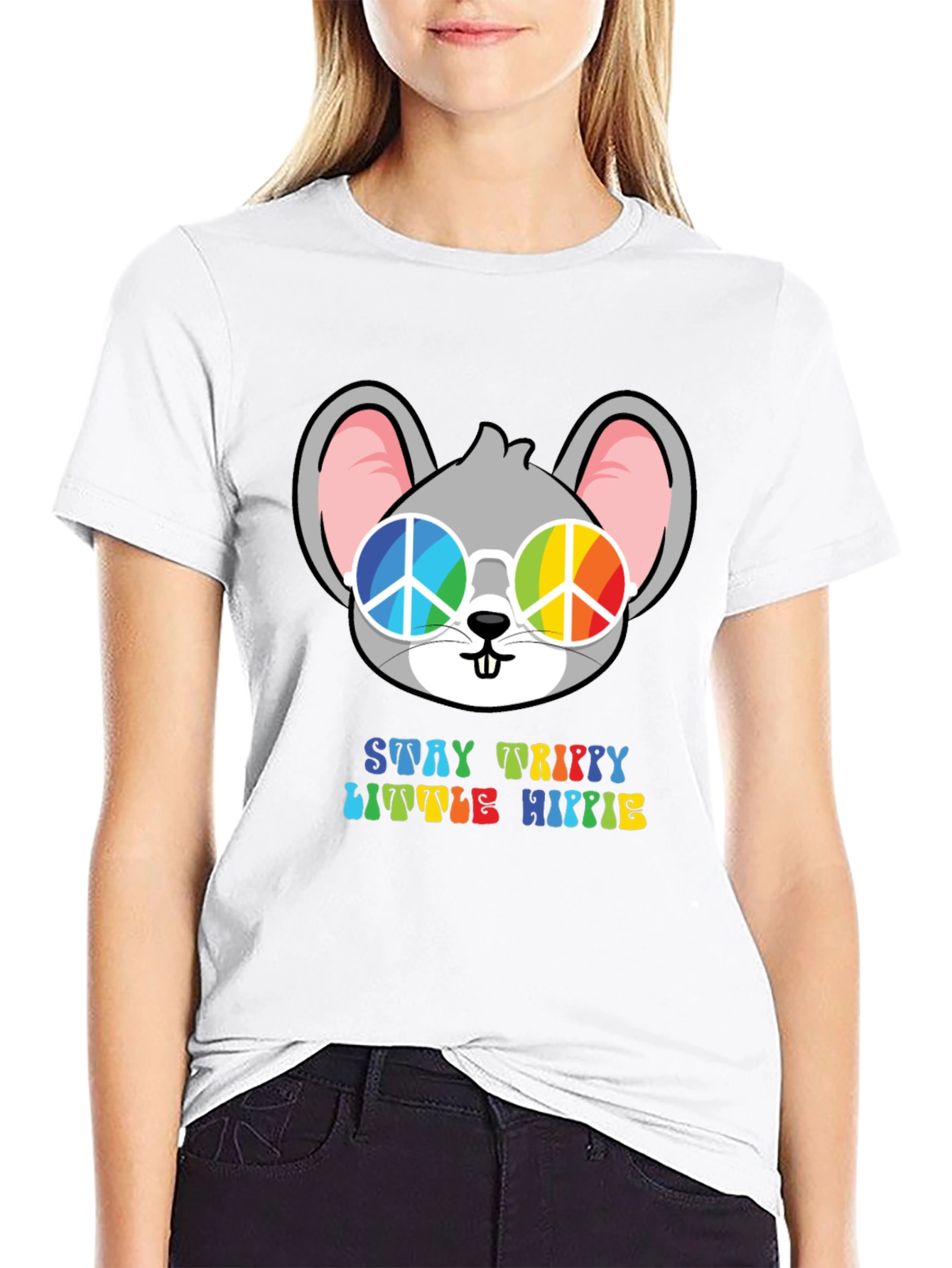 Stay Trippy Little Hippie Mouse T-Shirt