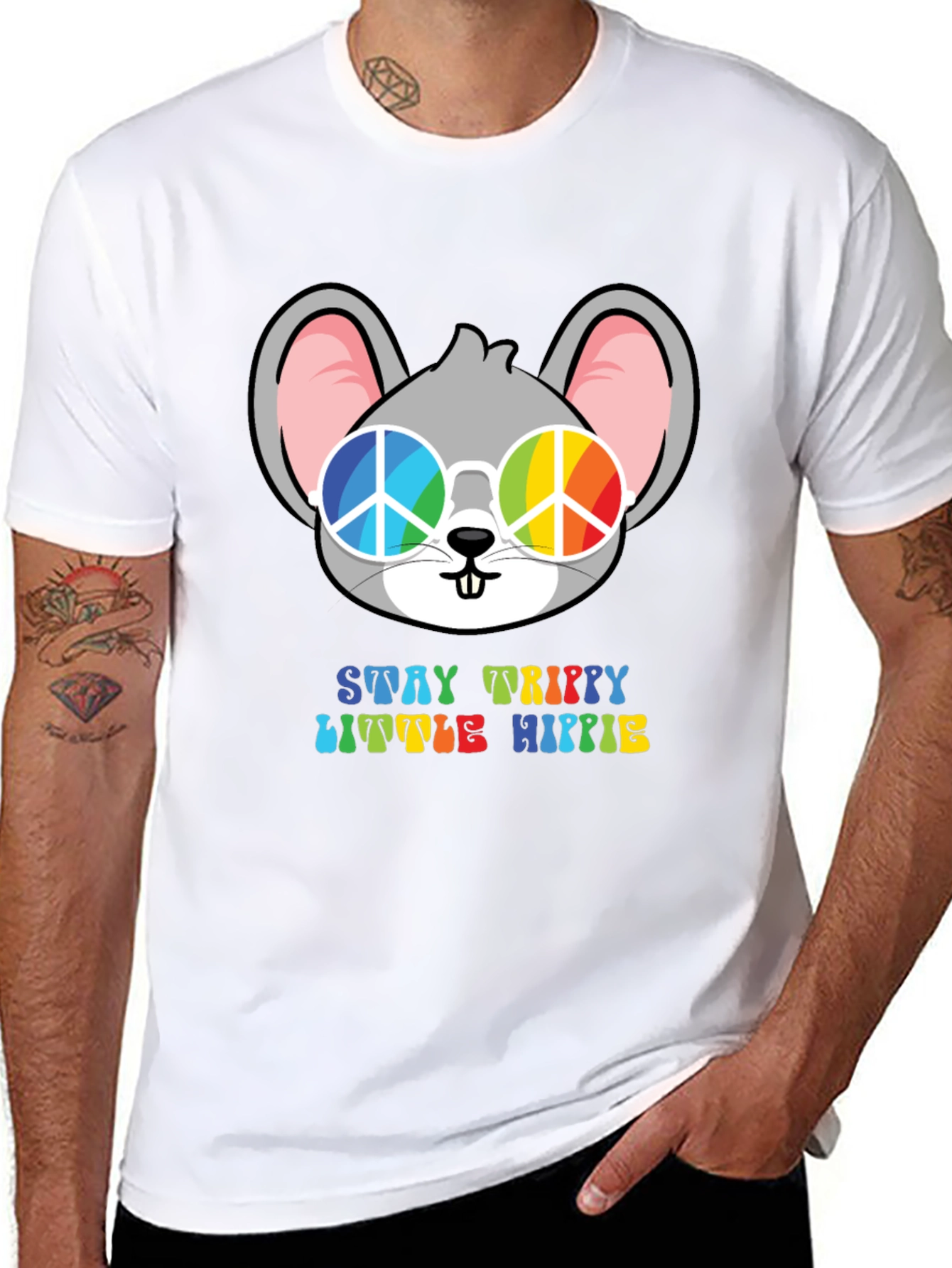 Stay Trippy Little Hippie Mouse T-Shirt