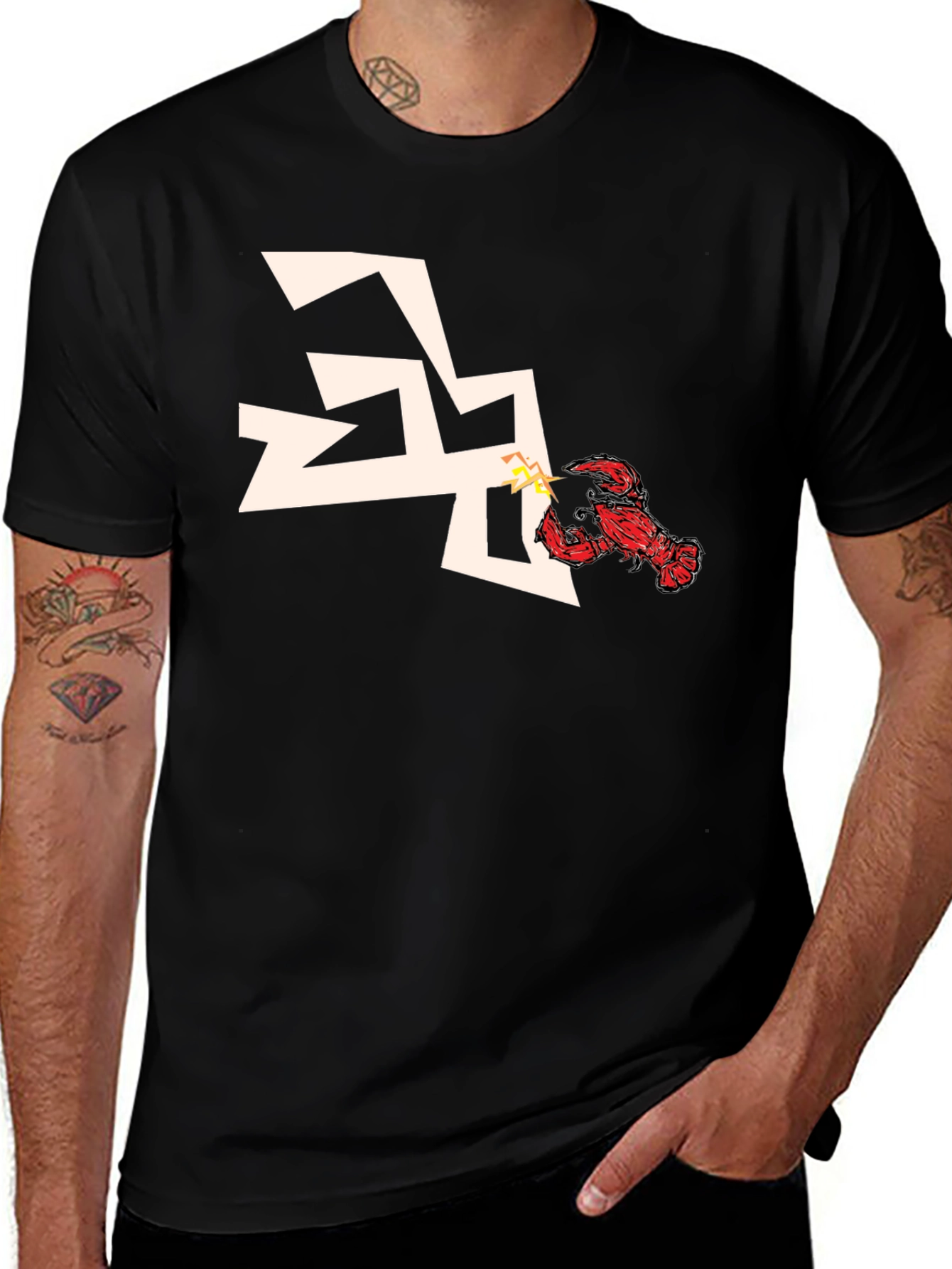 Lobster vs Lightning Bolt Graphic Tee