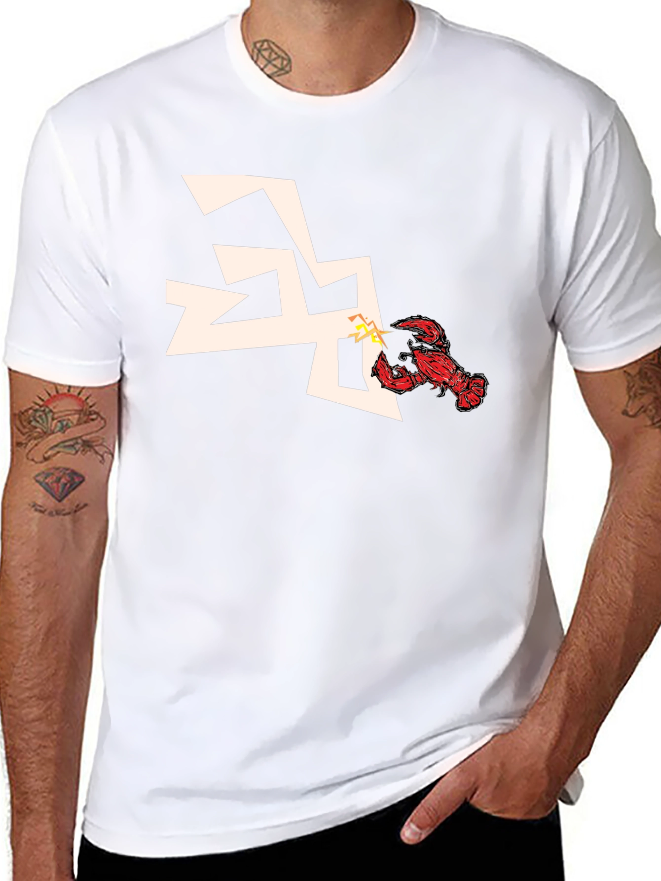 Lobster vs Lightning Bolt Graphic Tee