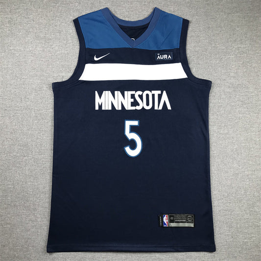 Men's Minnesota Timberwolves Anthony Edwards #5 Navy Swingman Jerseys - Icon Edition