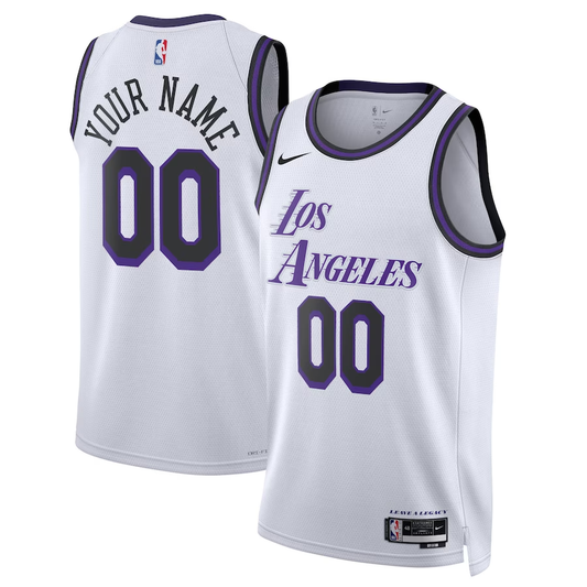 Men's Los Angeles Lakers White 2022/23 Swingman Custom Jerseys - City Edition