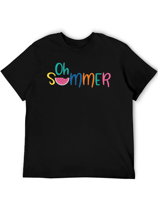Oh Summer Graphic Tee - Black Short Sleeve Shirt