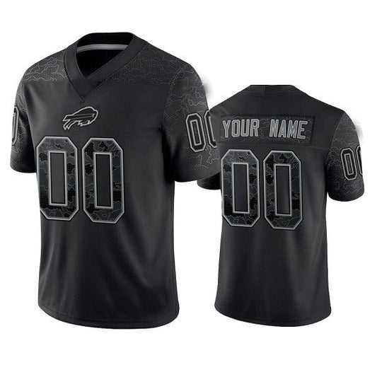 Custom1 Buffalo Bills Active Player Black Reflective Limited Stitched Football Jerseys Football Jerseys