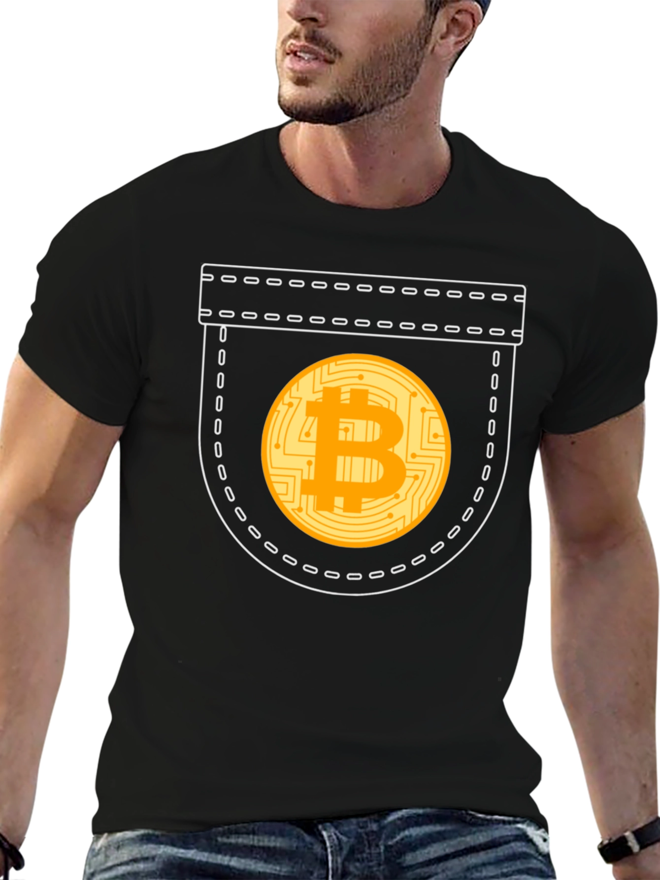 Bitcoin Pocket Graphic T-Shirt - Crypto Currency Tee