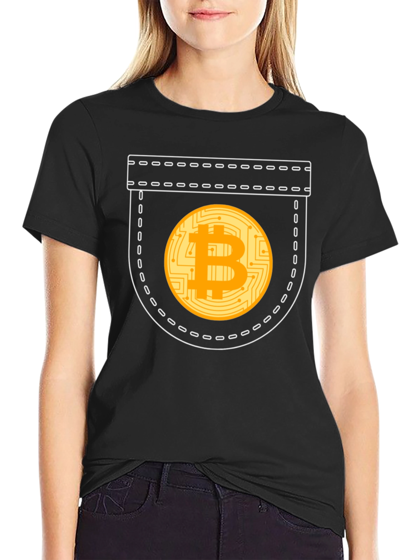 Bitcoin Pocket Graphic T-Shirt - Crypto Currency Tee