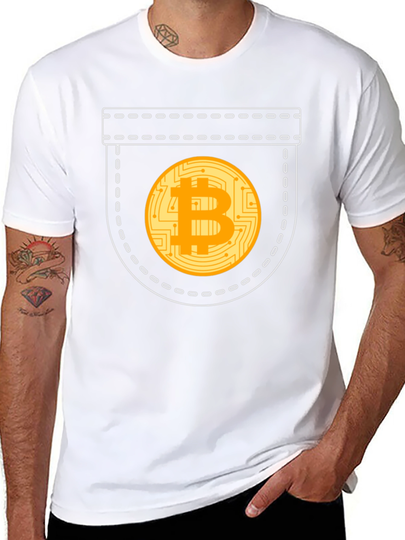 Bitcoin Pocket Graphic T-Shirt - Crypto Currency Tee