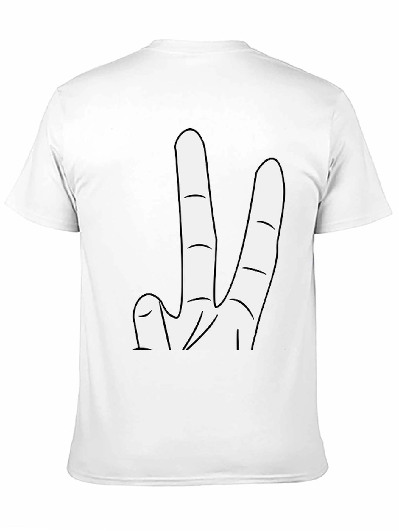 Novelty Three Finger Graphic Tee - Black