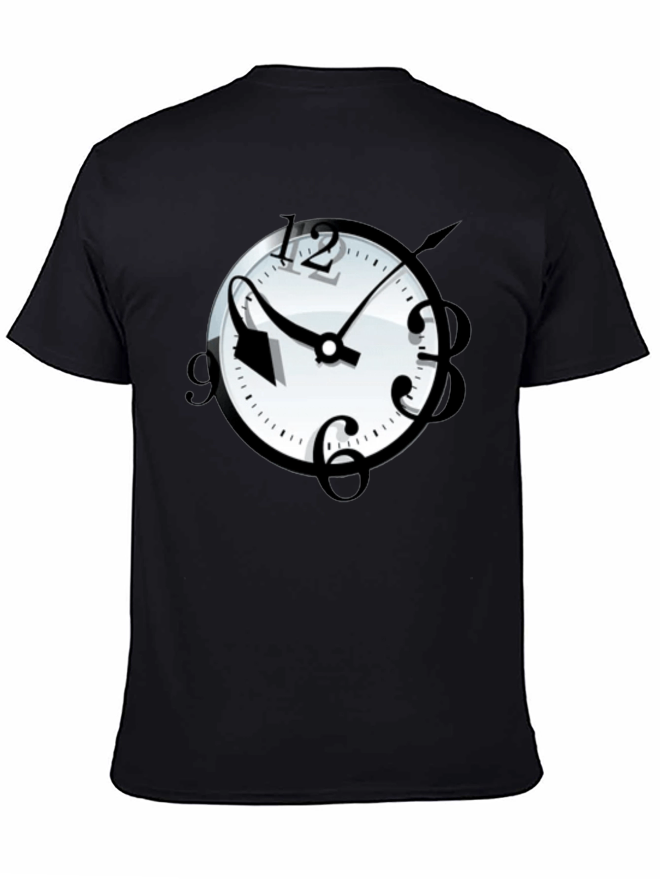 Surreal Time T-Shirt - Stylish Black Graphic Tee