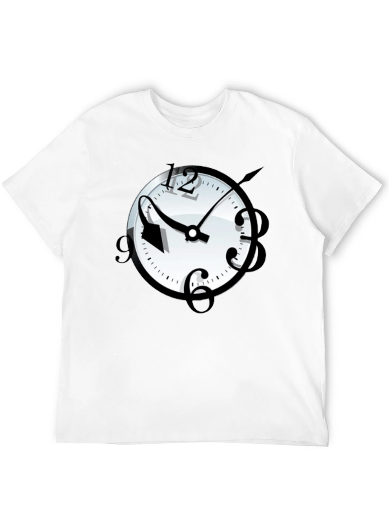 Surreal Time T-Shirt - Stylish Black Graphic Tee