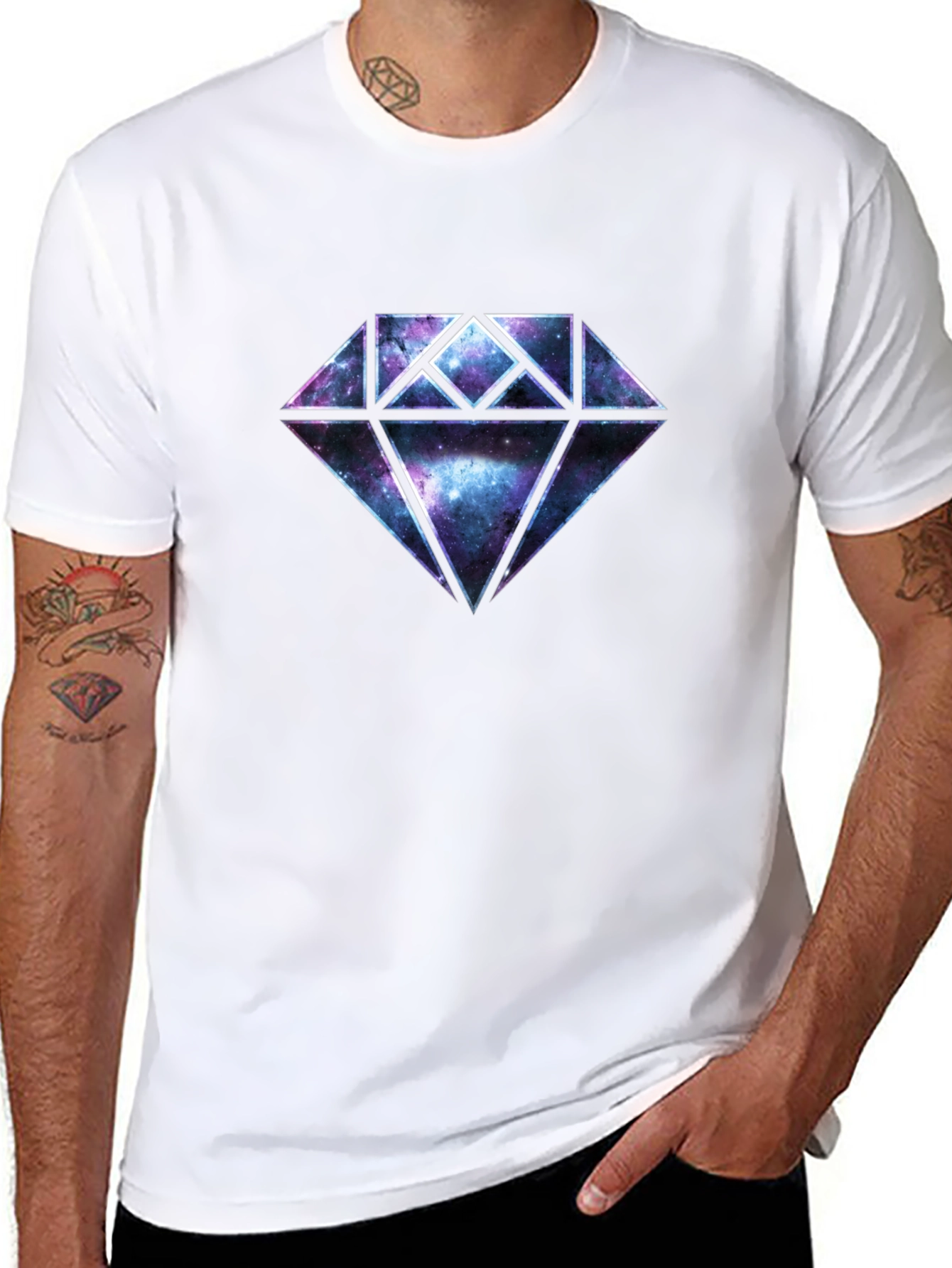 Galaxy Diamond Graphic Black T-Shirt
