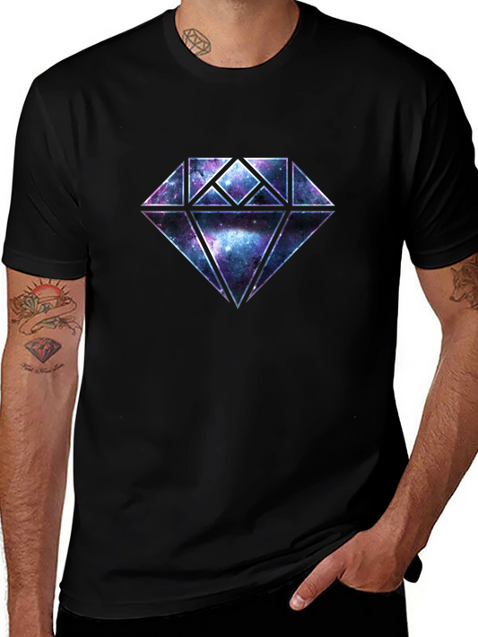 Galaxy Diamond Graphic Black T-Shirt