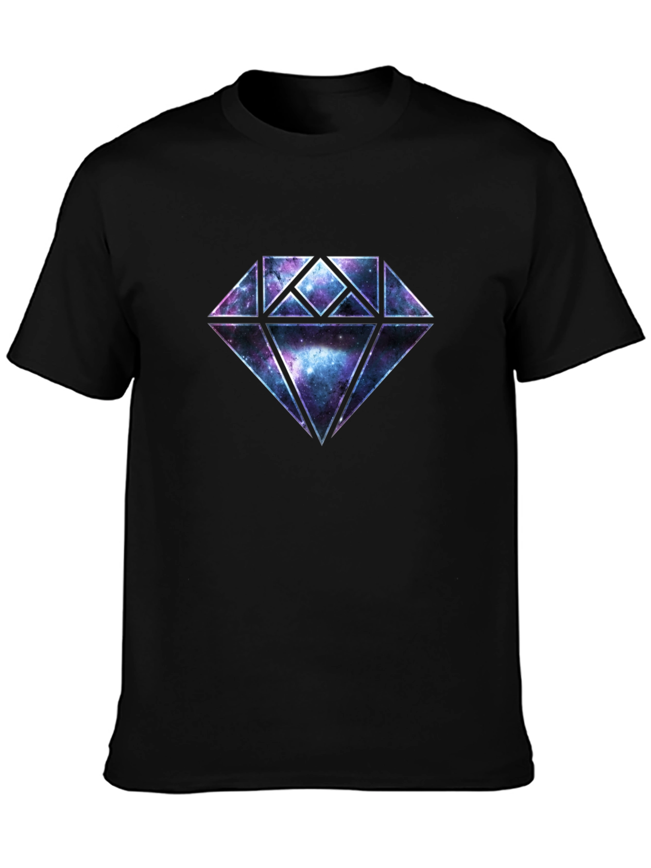 Galaxy Diamond Graphic Black T-Shirt