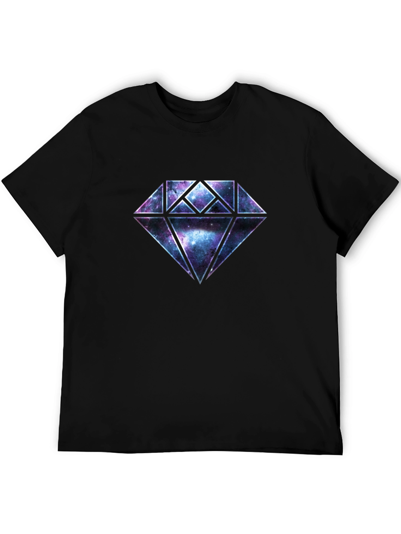 Galaxy Diamond Graphic Black T-Shirt