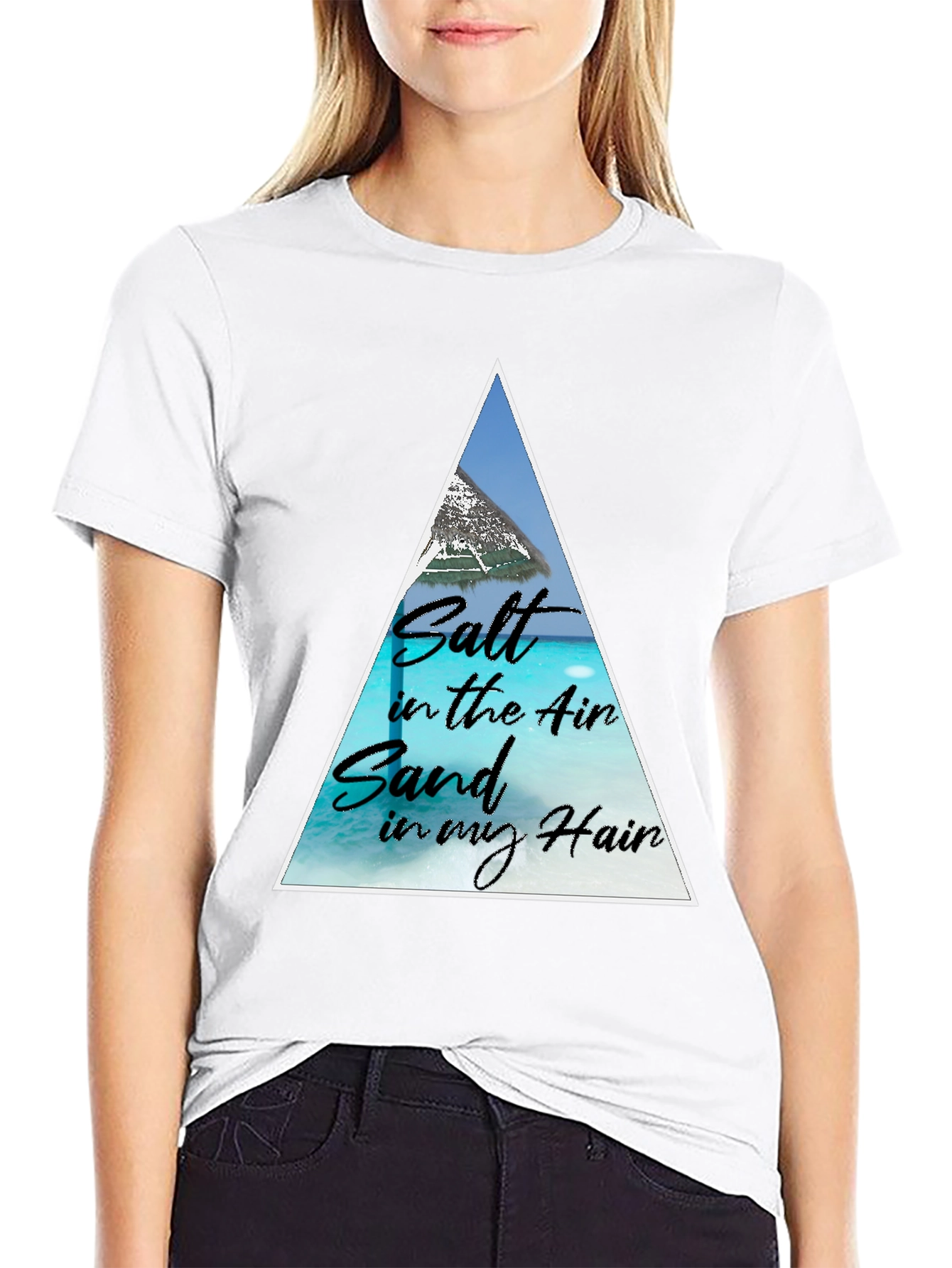 Salt Air Sand Hair Black Graphic Tee