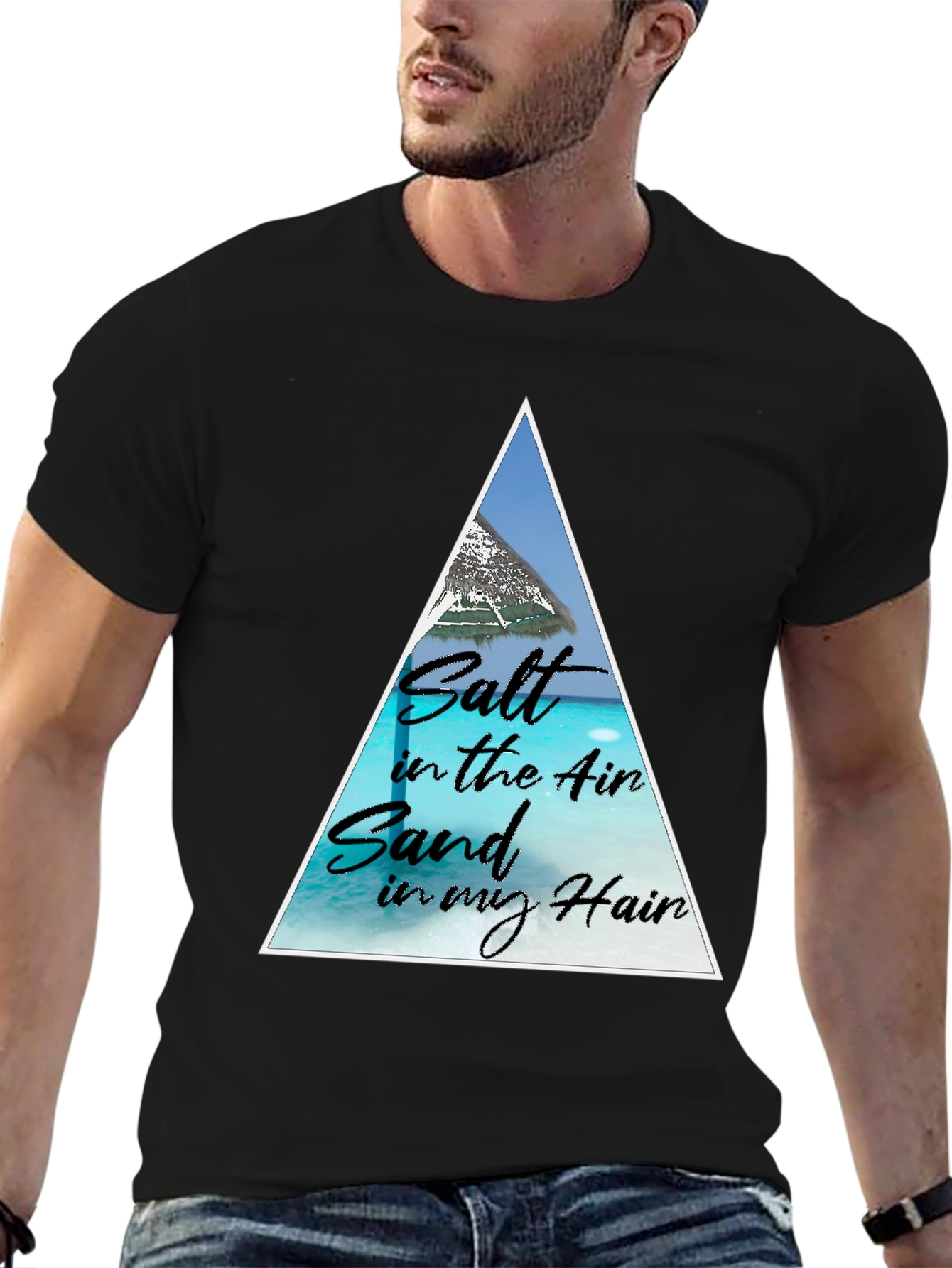 Salt Air Sand Hair Black Graphic Tee