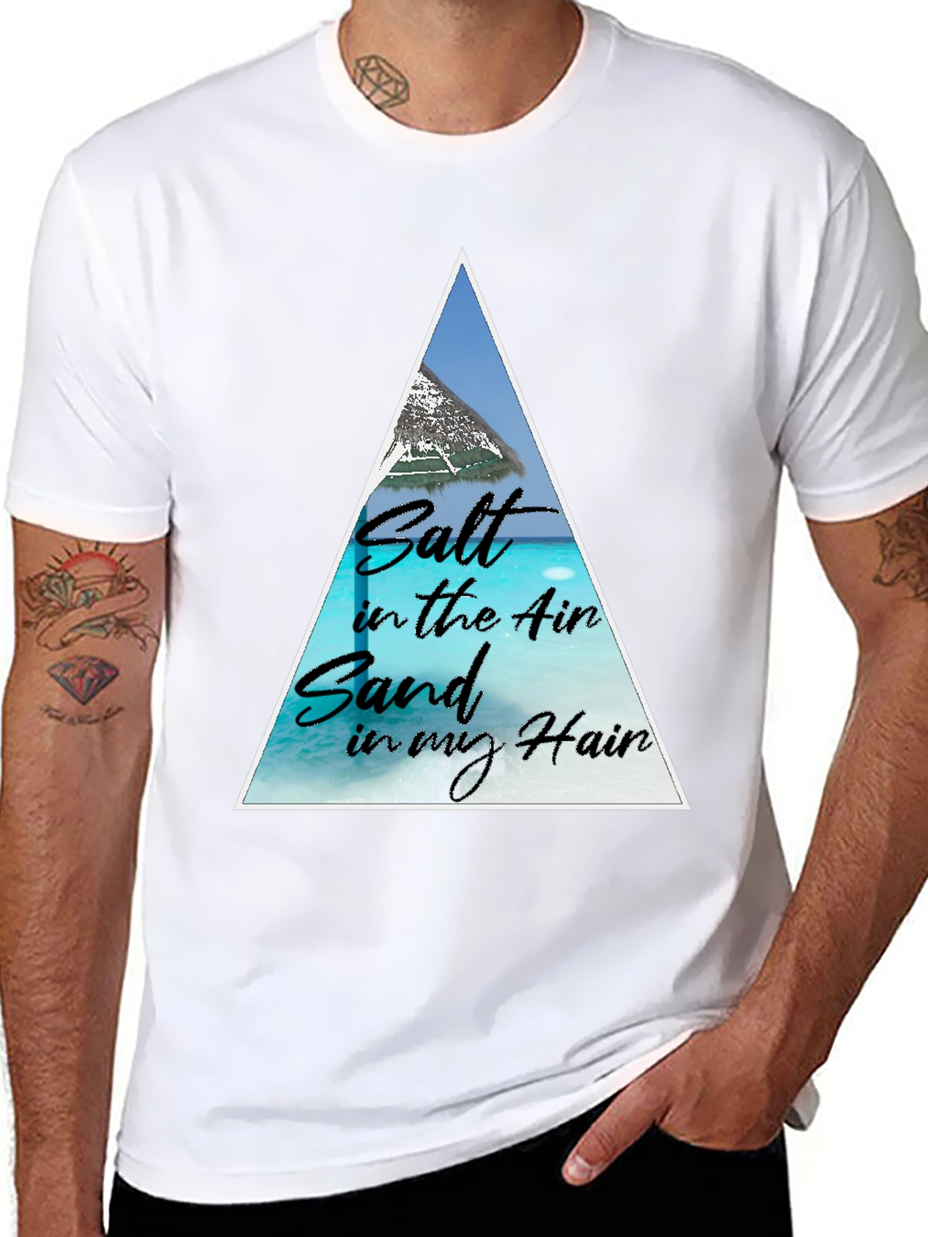 Salt Air Sand Hair Black Graphic Tee