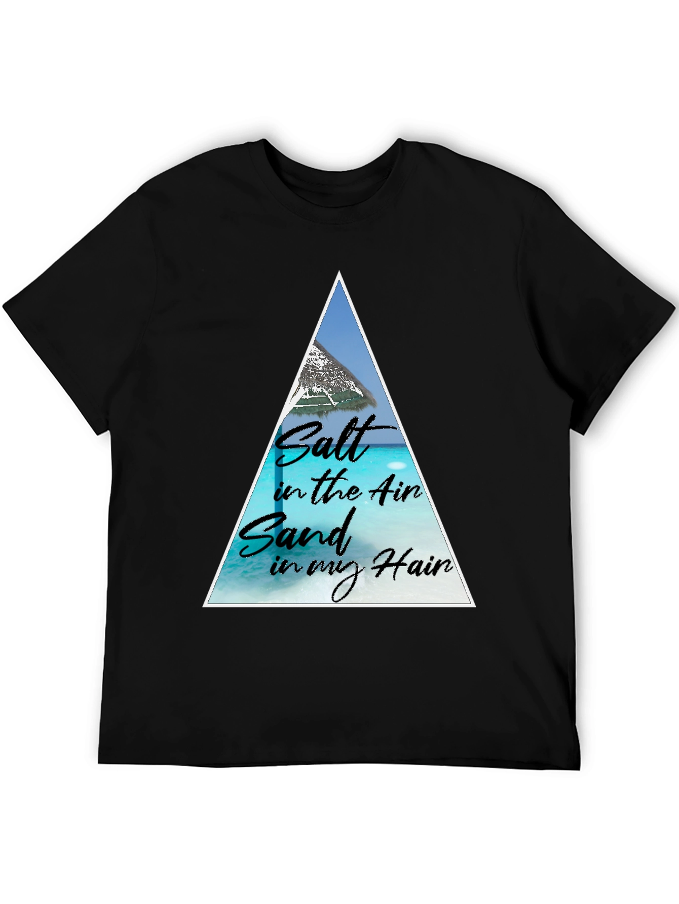 Salt Air Sand Hair Black Graphic Tee