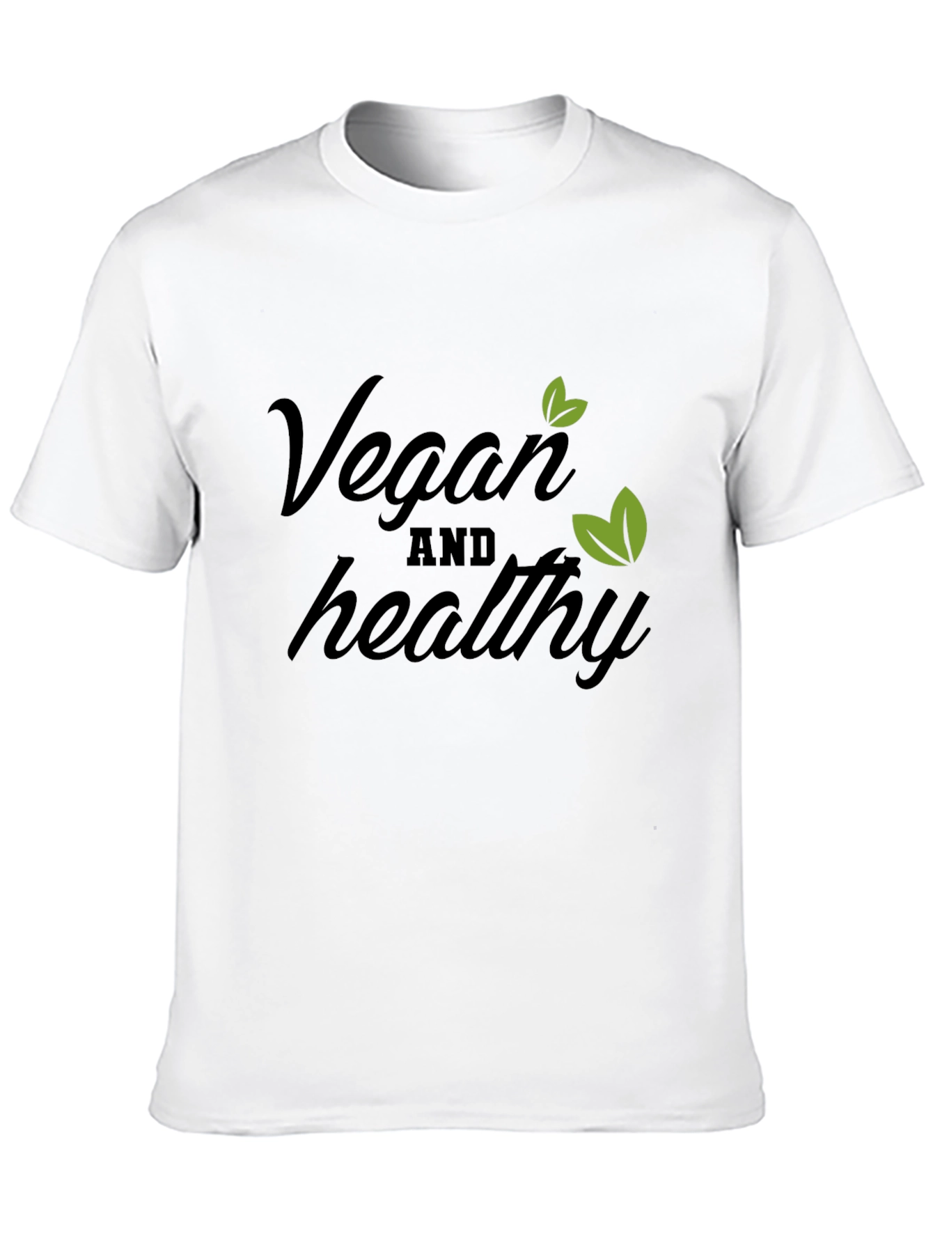 Vegan & Healthy T-Shirt - Black Cotton Blend Tee