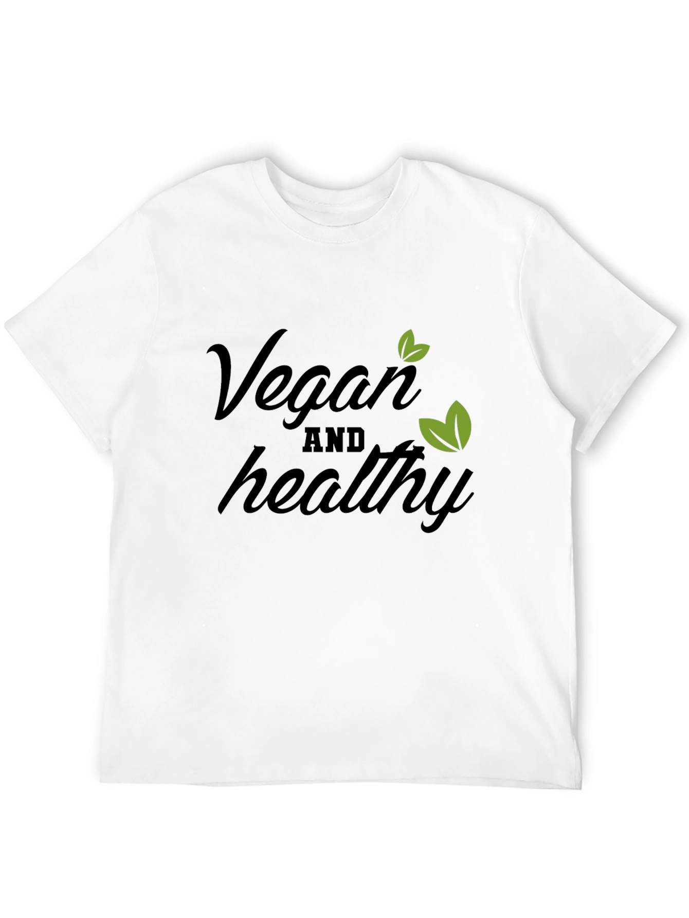 Vegan & Healthy T-Shirt - Black Cotton Blend Tee