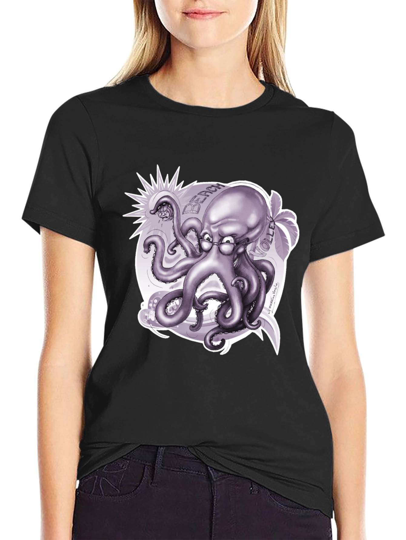 Octopus Beach Volleyball T-Shirt - Unique Design