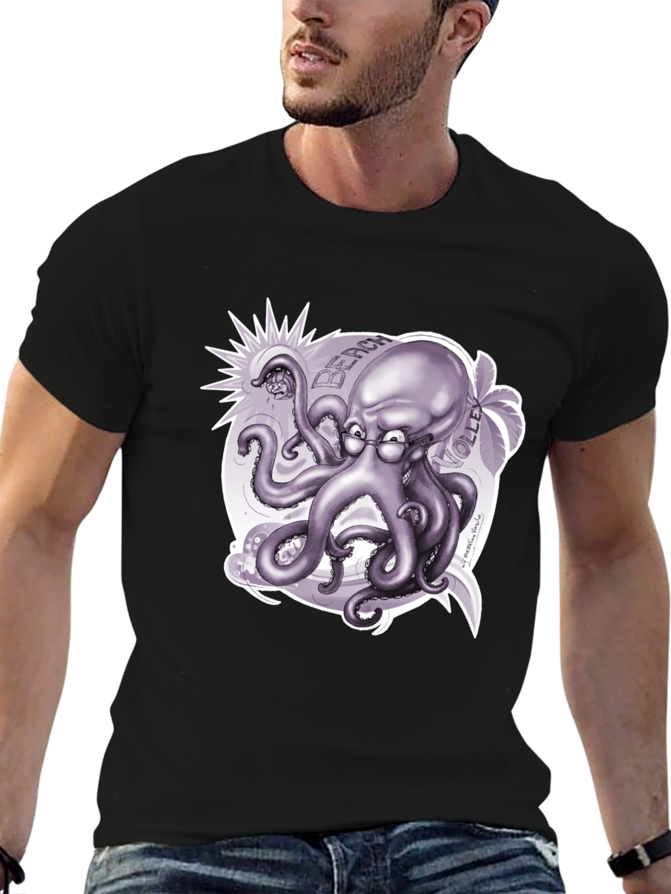 Octopus Beach Volleyball T-Shirt - Unique Design