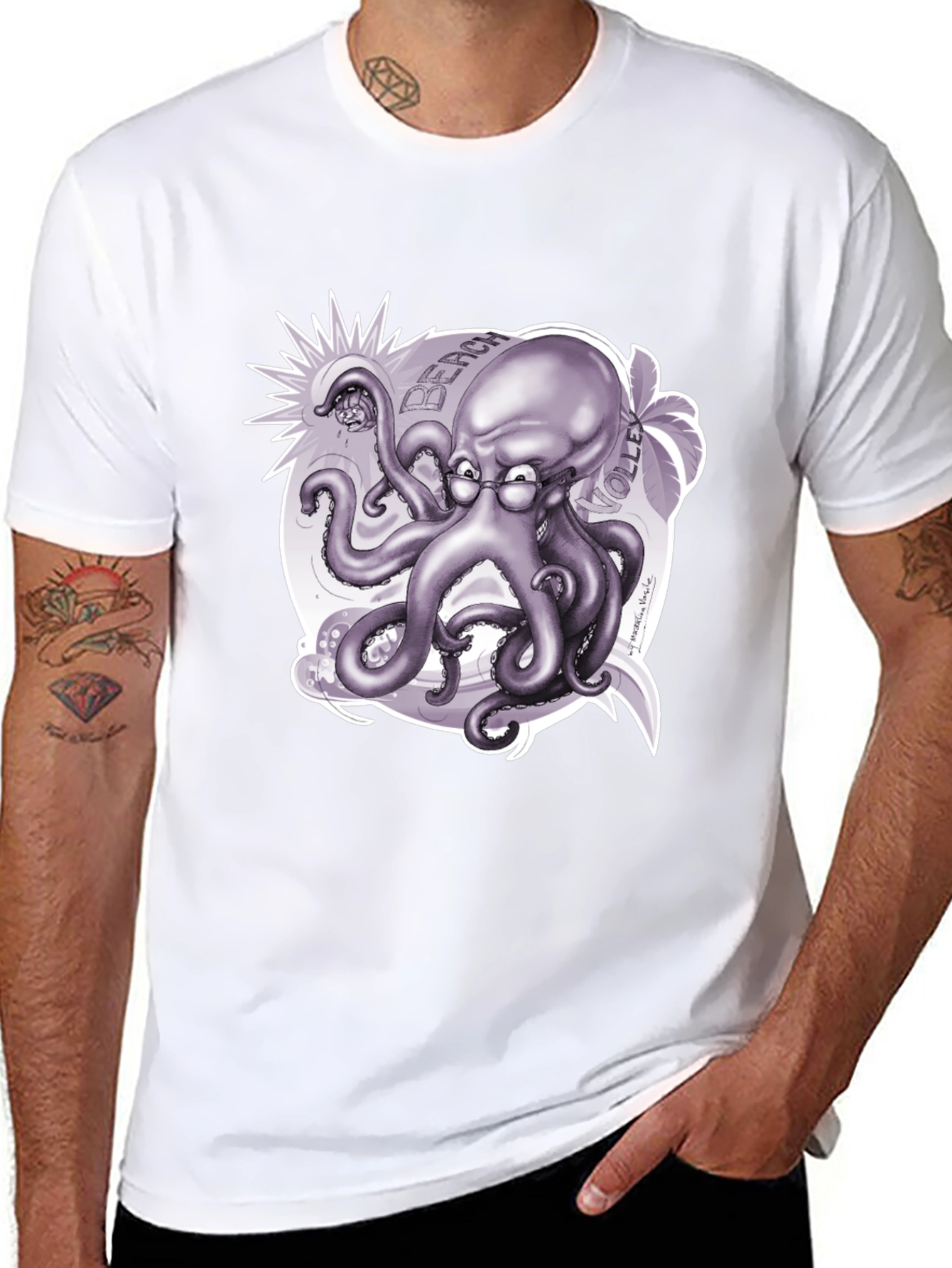 Octopus Beach Volleyball T-Shirt - Unique Design