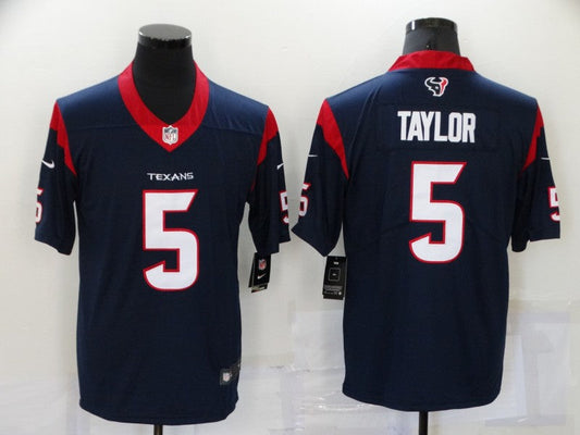 Men's Houston Texans Tyrod Taylor #5 Navy Game Jerseys