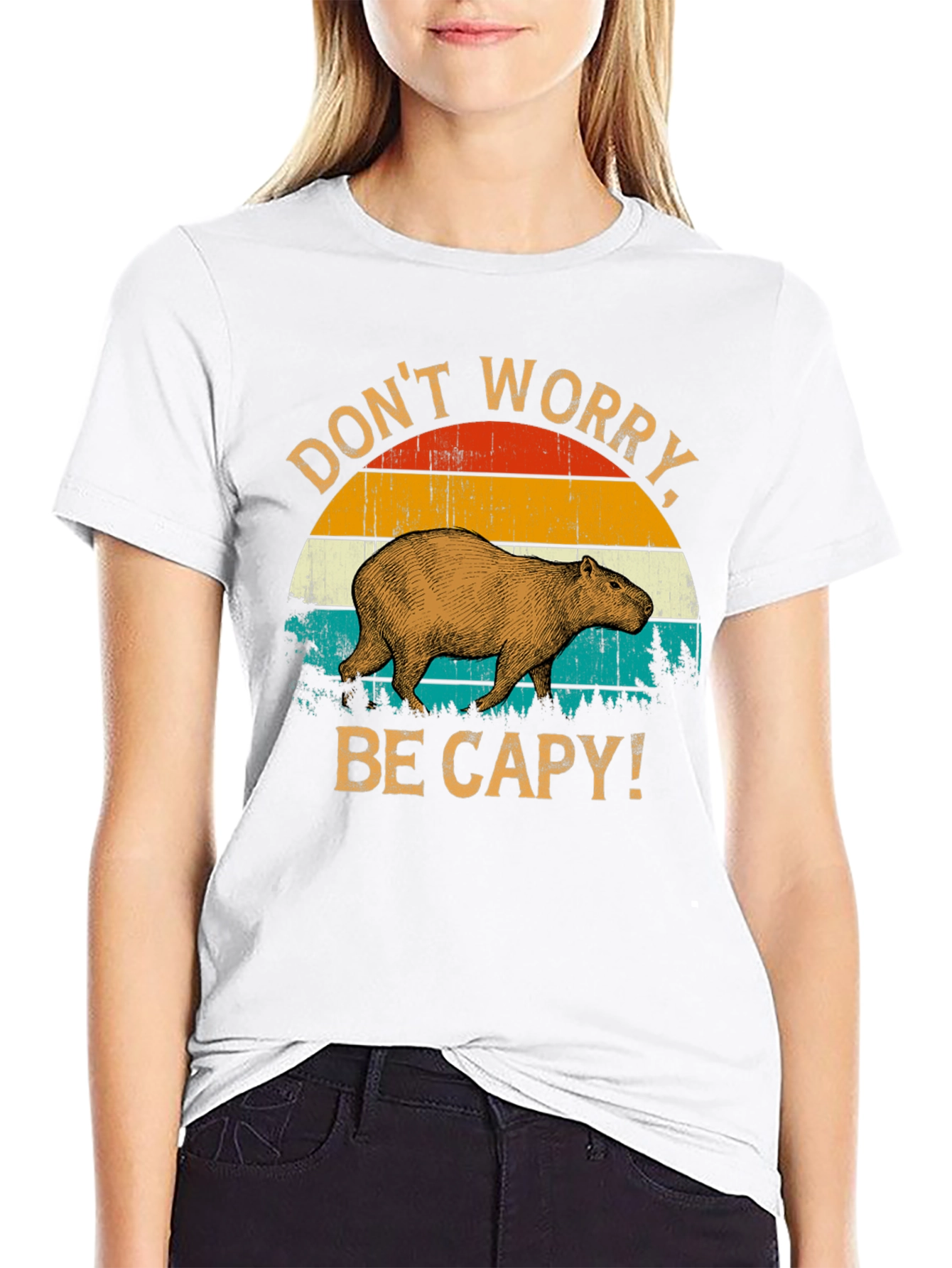 Dont Worry Be Capy T-Shirt - Retro Style