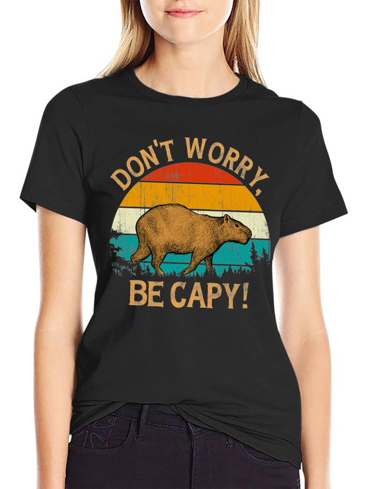Dont Worry Be Capy T-Shirt - Retro Style