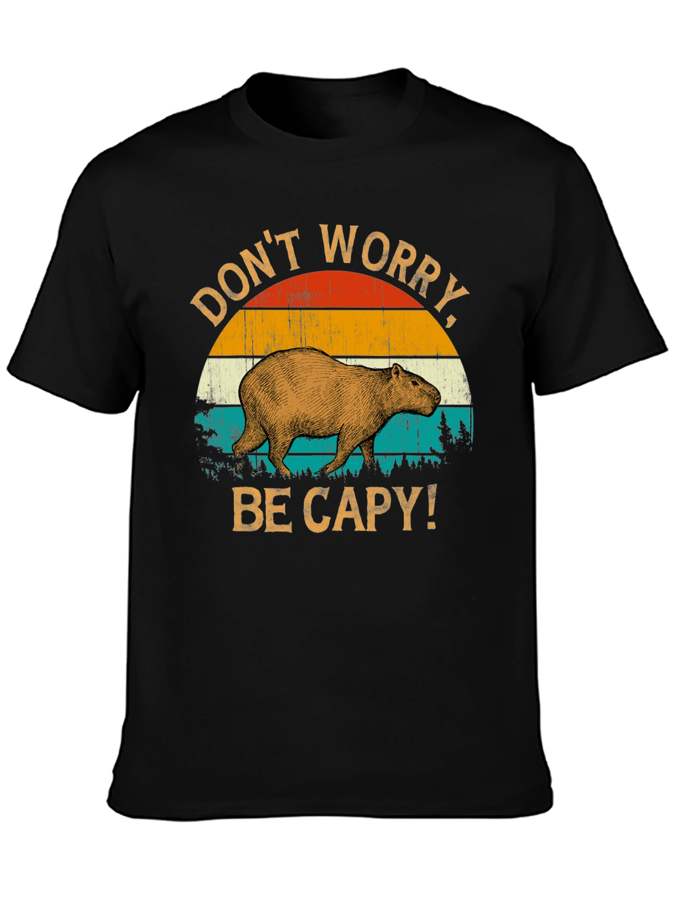 Dont Worry Be Capy T-Shirt - Retro Style