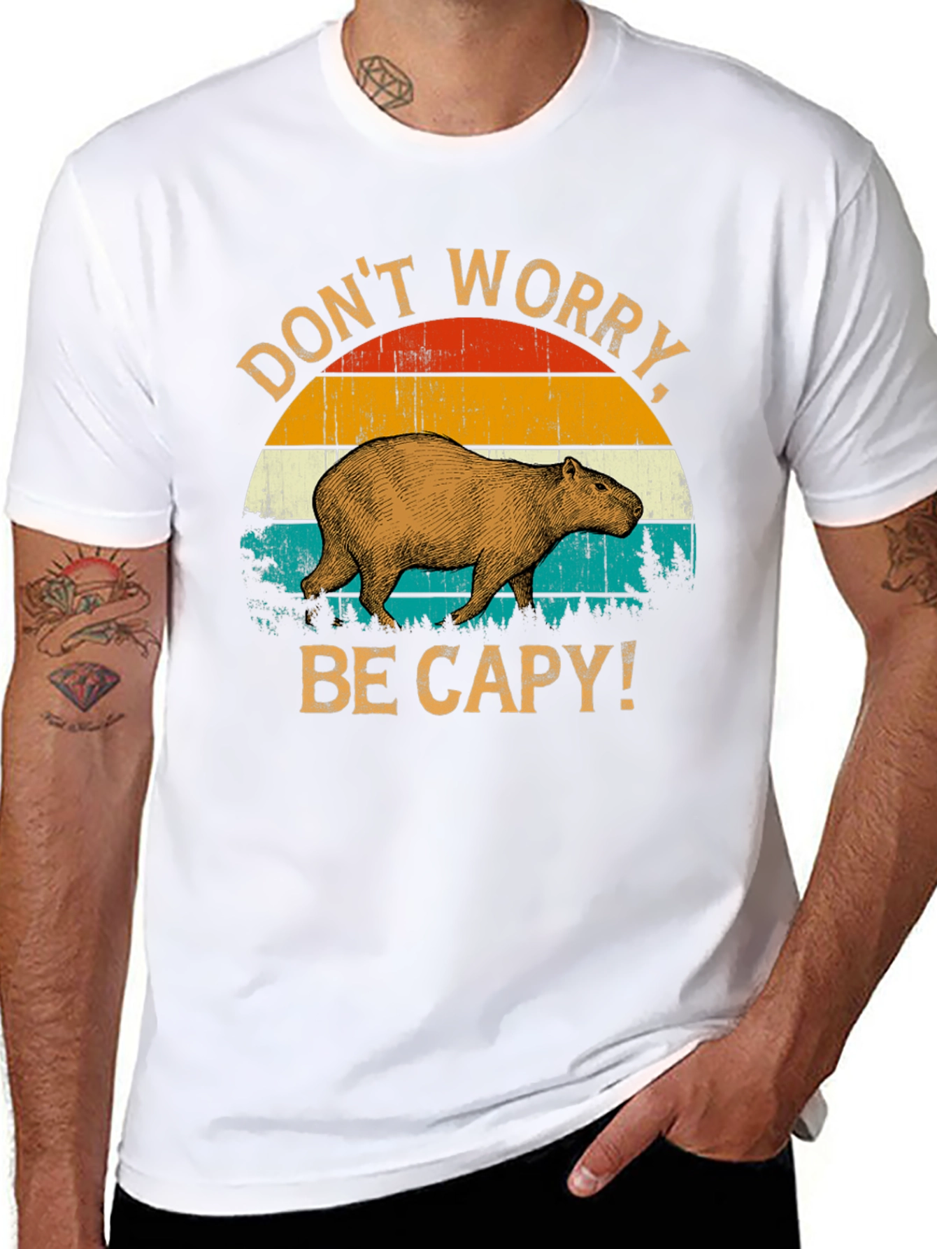 Dont Worry Be Capy T-Shirt - Retro Style