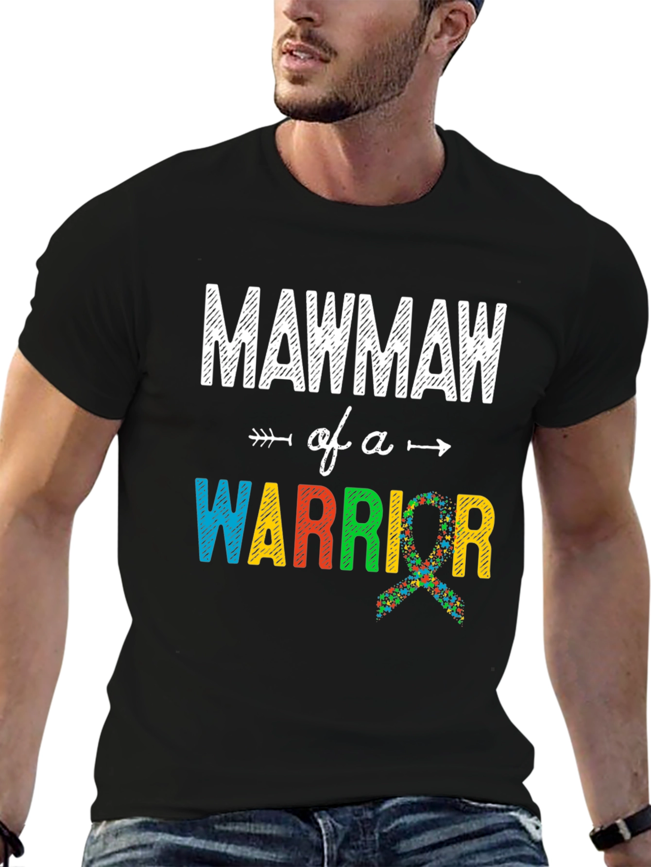 Mawmaw of a Warrior Autism Awareness T-Shirt