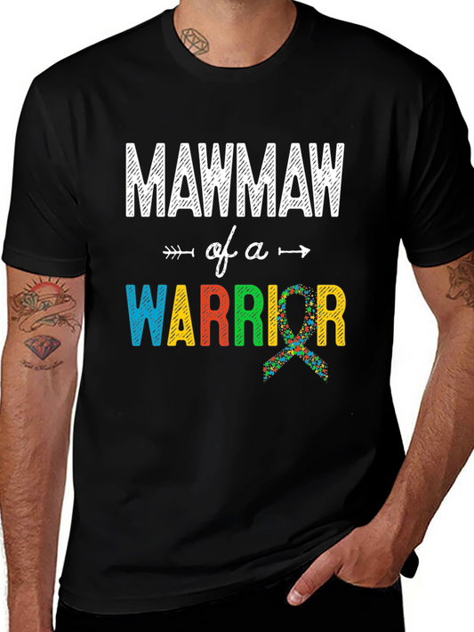Mawmaw of a Warrior Autism Awareness T-Shirt