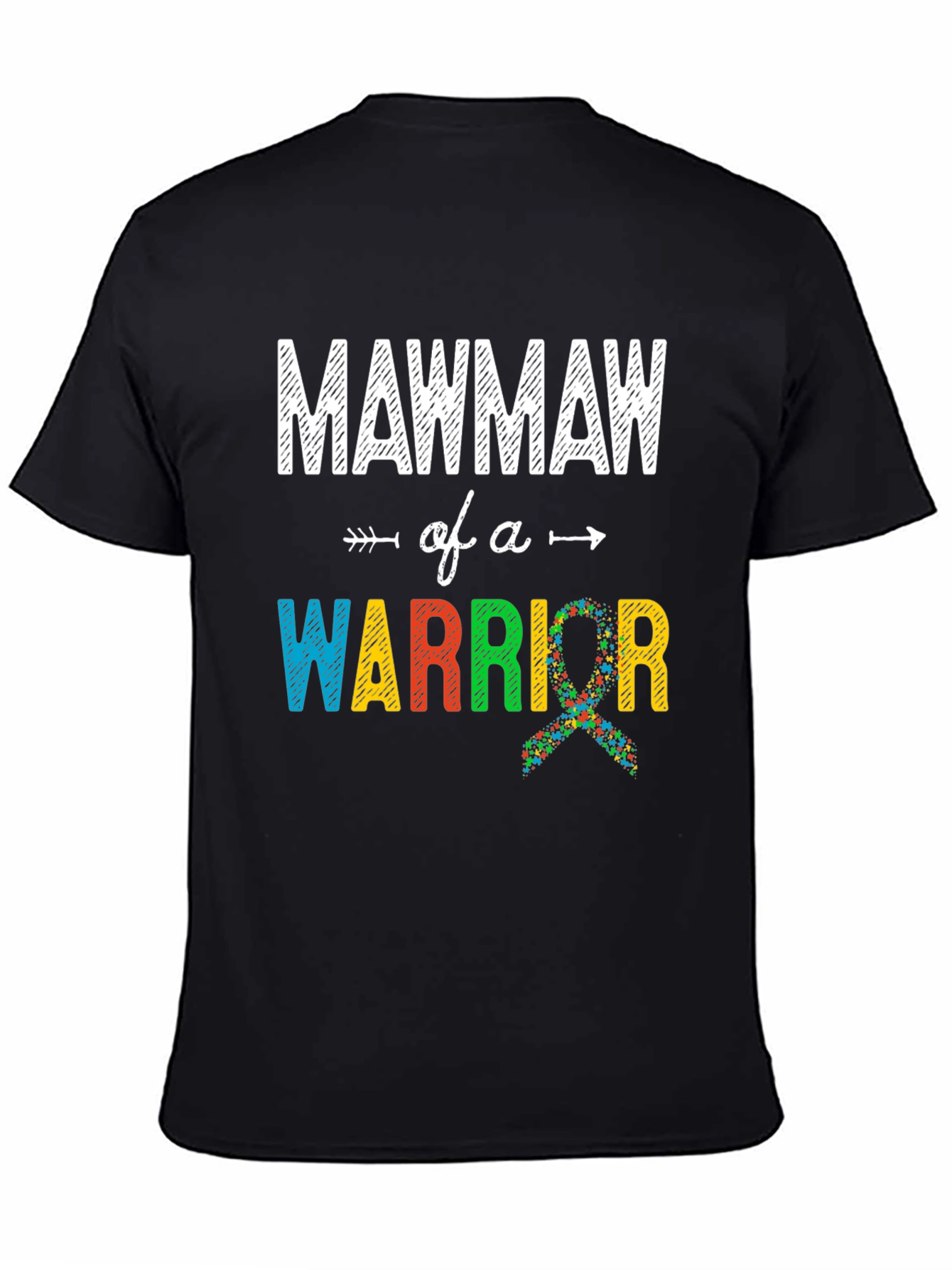 Mawmaw of a Warrior Autism Awareness T-Shirt