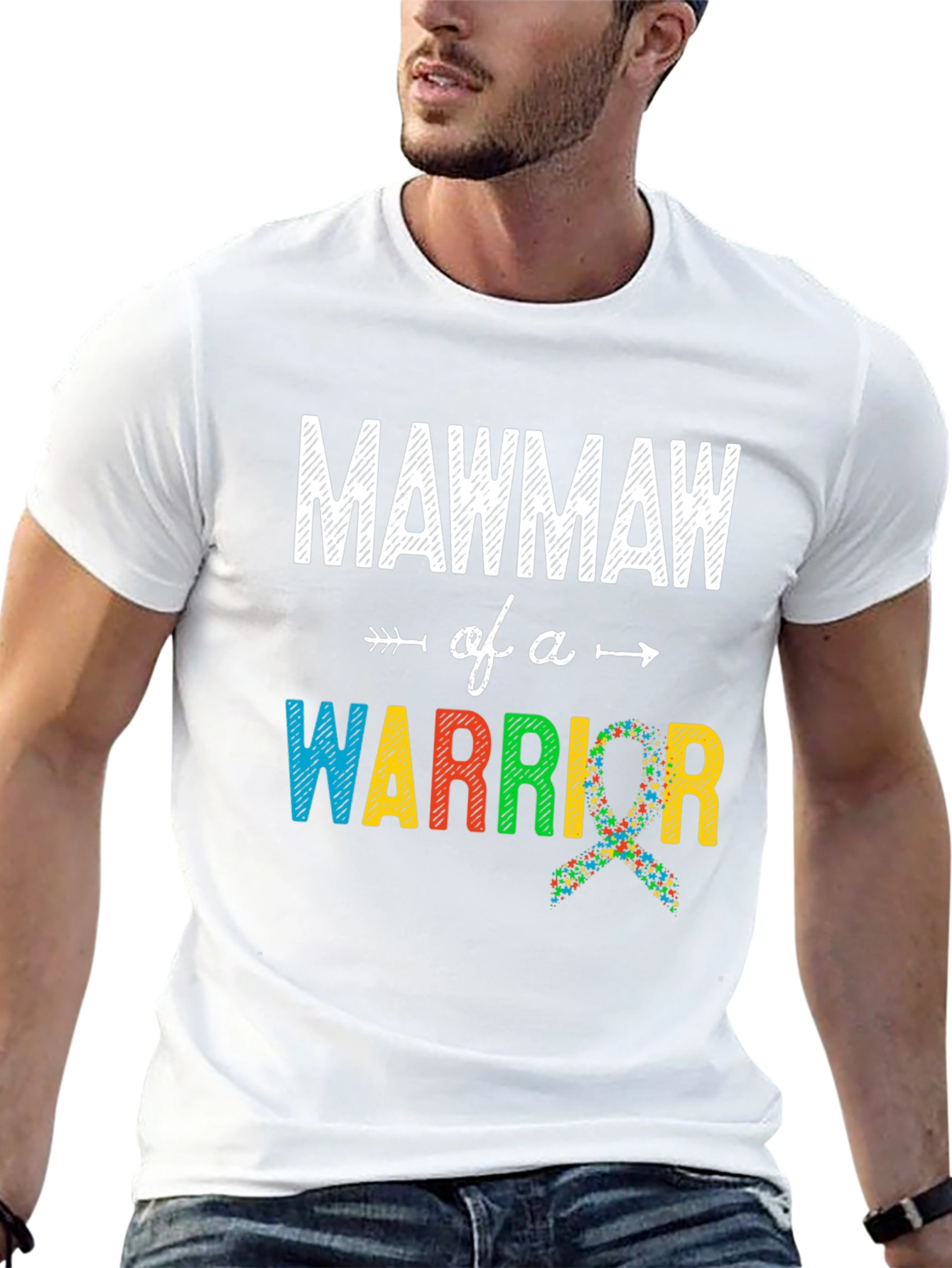Mawmaw of a Warrior Autism Awareness T-Shirt
