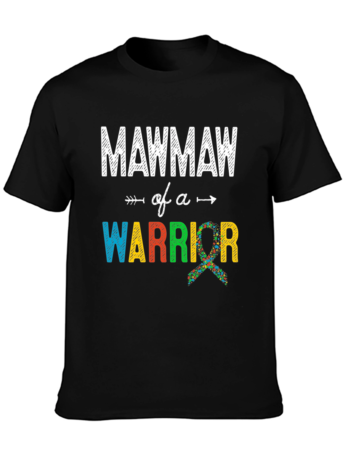 Mawmaw of a Warrior Autism Awareness T-Shirt